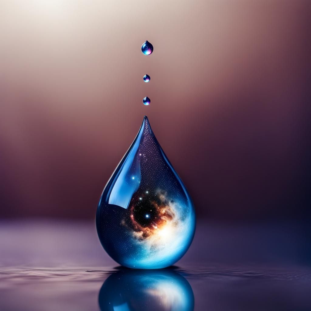 Water Drop Containing a Galaxy