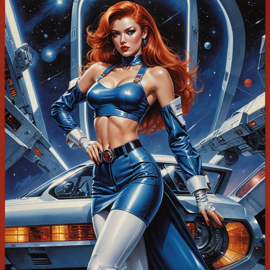 Retro-Futuristic Space Ace in Sorayama Style