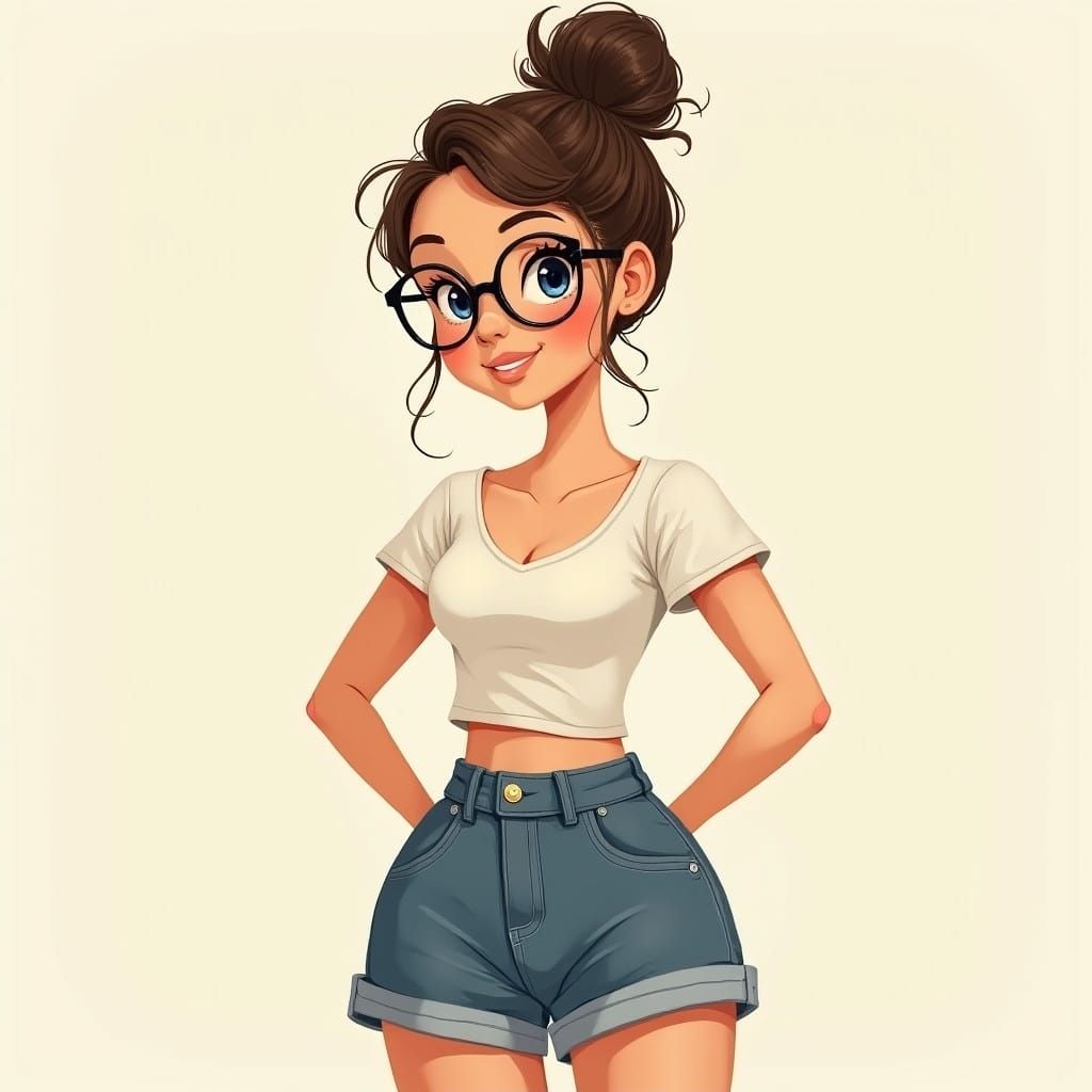 Whimsical British College Student with Nerdy Charm