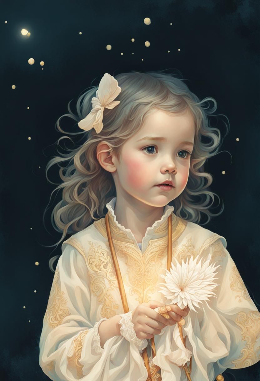 Charming Little Girl in Surreal Fantasy Digital Art