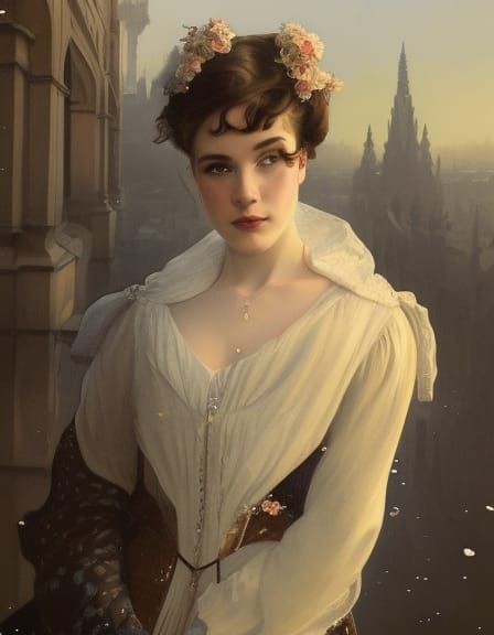 Victorian Woman Portrait in Vienna, Detailed Concept Art