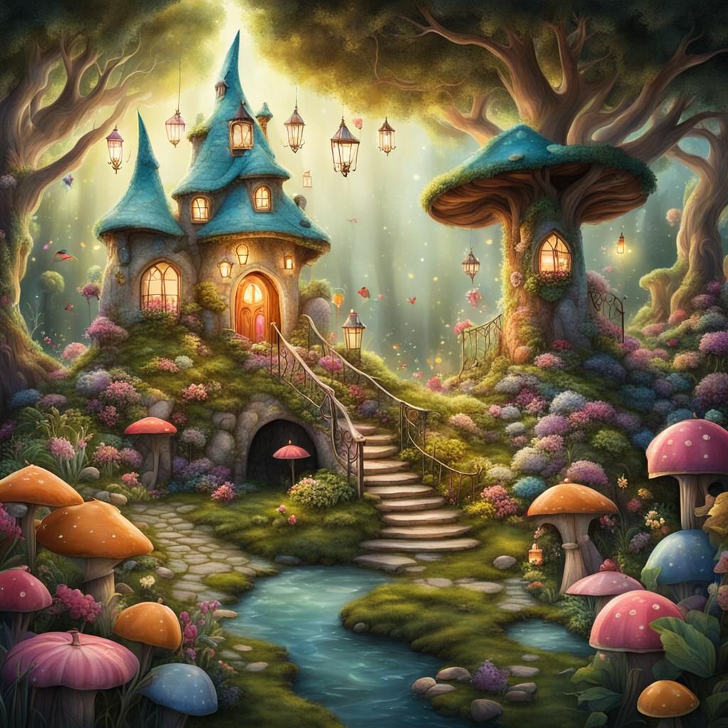 Enchanting Fairy Wonderland: AI-Generated Scene