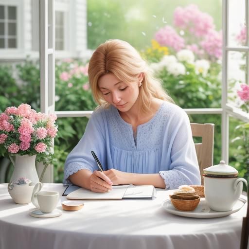 Remote Work Surrounded by Flowers: Leibovitz-Inspired Photo