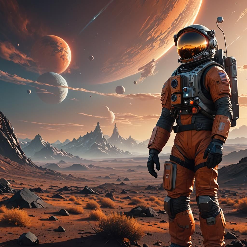 Astronaut on Distant Planet: 3D Game Cinematic