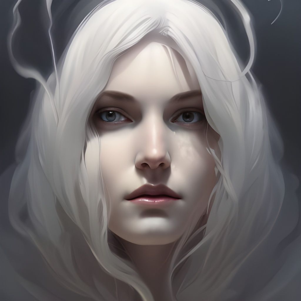 Ethereal Portrait of White Woman Ghost in Digital Art