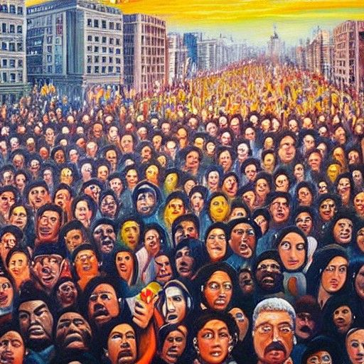 Human Rights Protest Painting in New York City