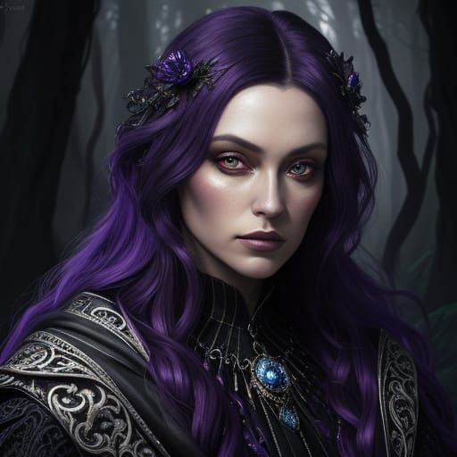 Marlene Portrait: Oil Painting in Mystical Forest