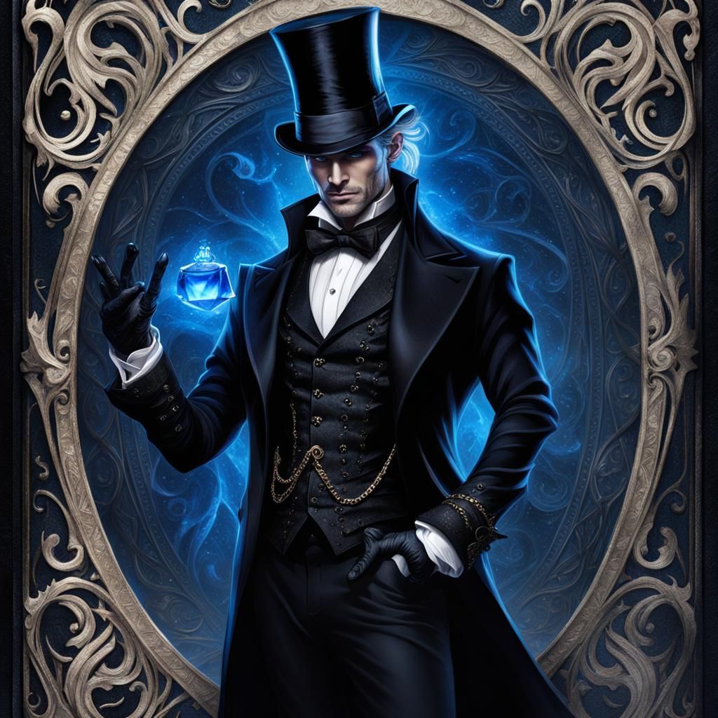 Dark Fantasy Magician in Hyperrealistic Style