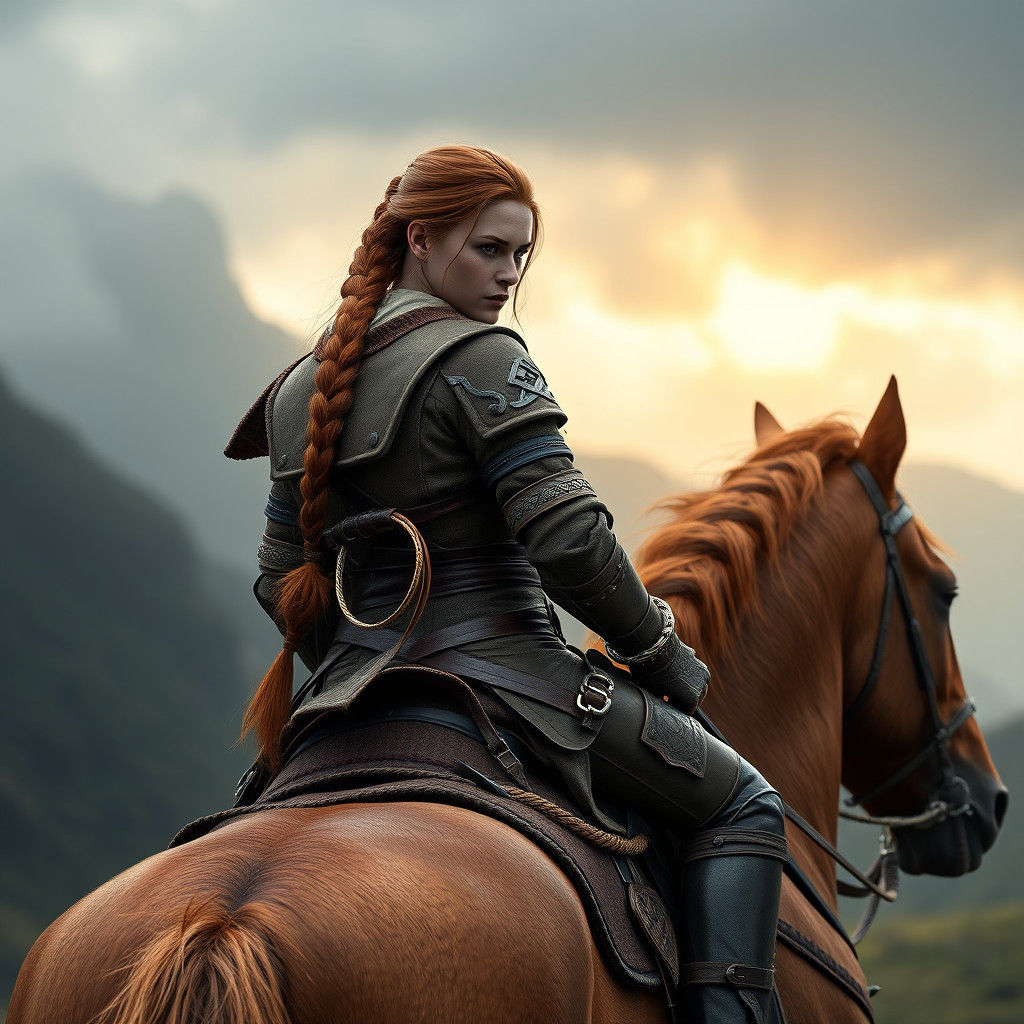 Scottish Highlands Warrior on Horseback