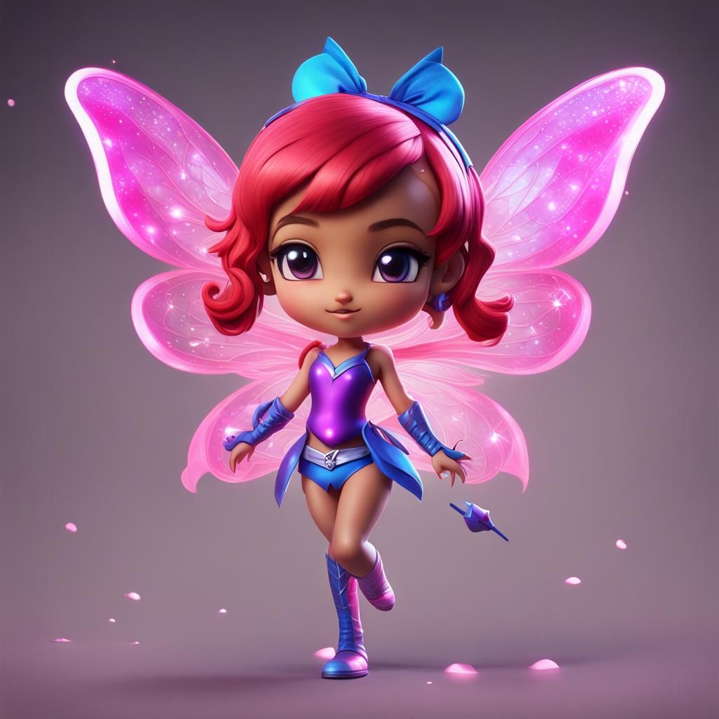 Hyperrealistic Chibi Musa Winx Club in Detailed Matte Painti...