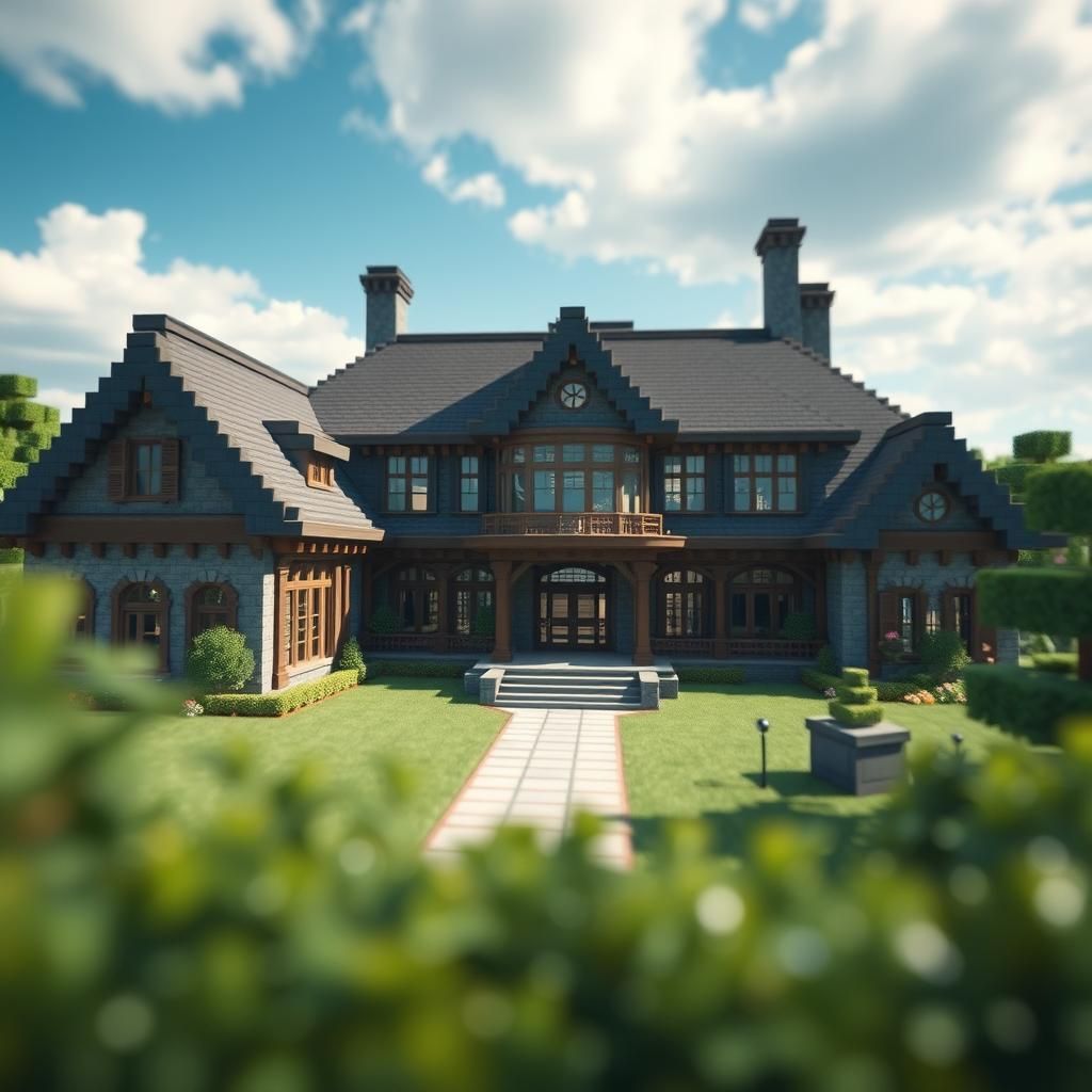 Expansive Single Story Minecraft Mansion