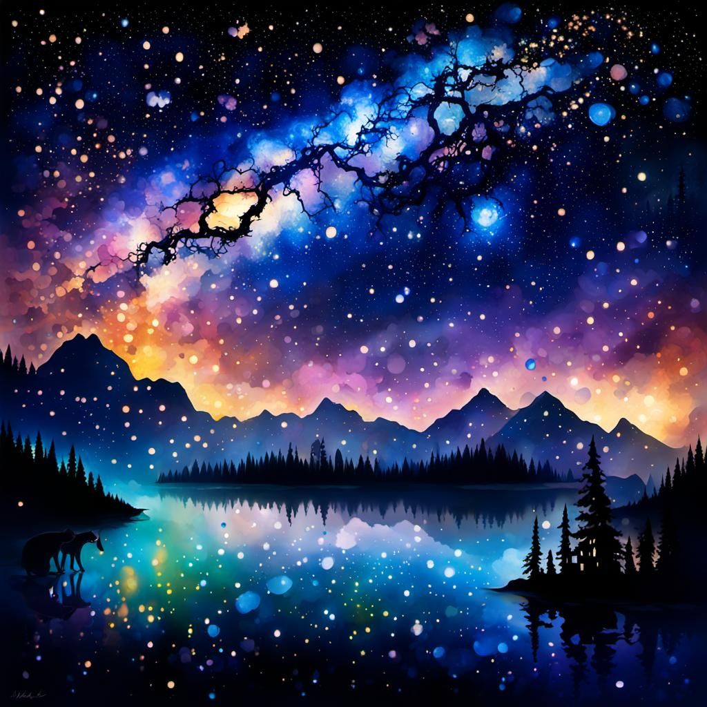 Milky Way: An Ink Splatter Symphony of Stars