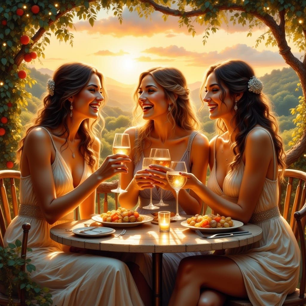 Friends Celebrate on Italian Terrace in Whimsical Style