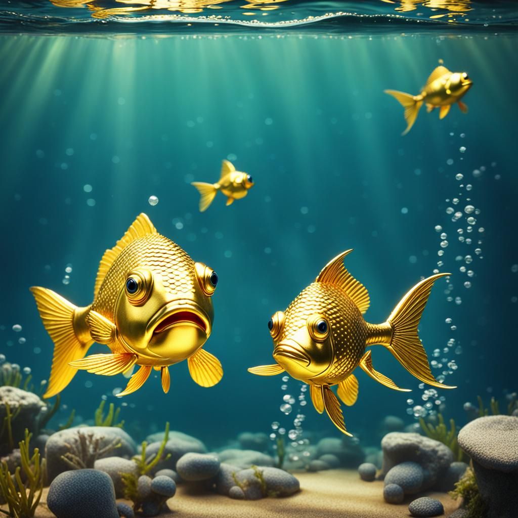 Golden Armored Wish-Granting Fish in Stop Motion