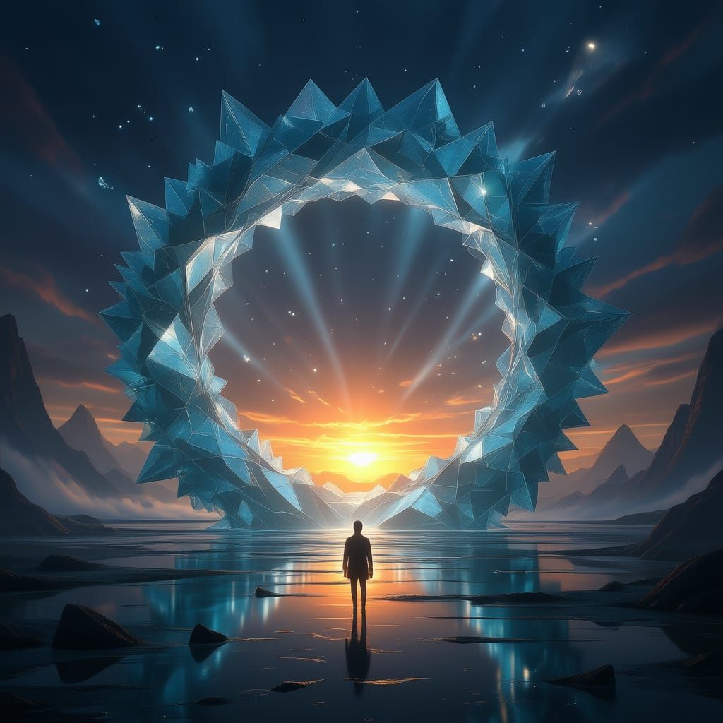 Mystical Glass Portal to Shattered Worlds