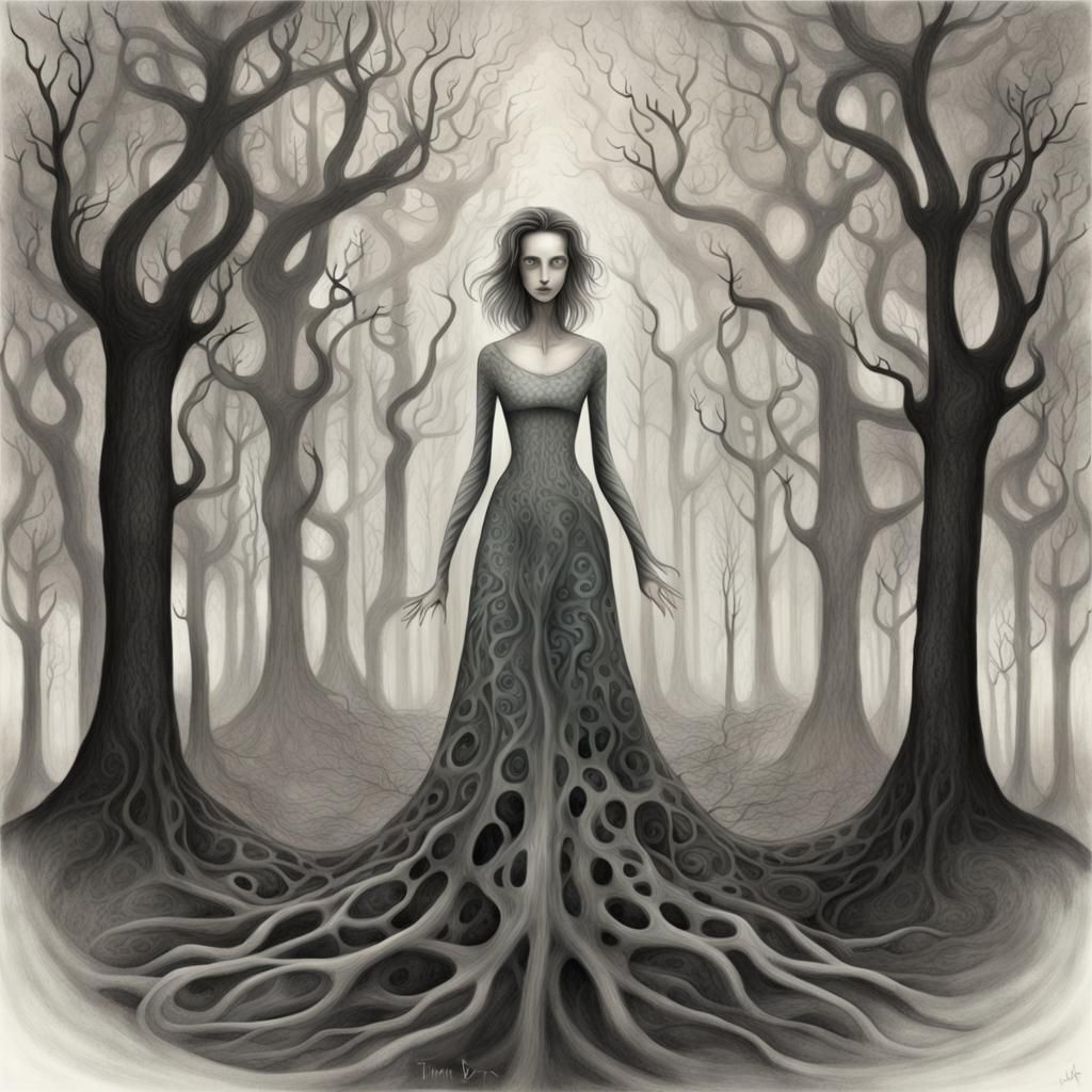 Surrealist Woman in Dreamlike Split Composition