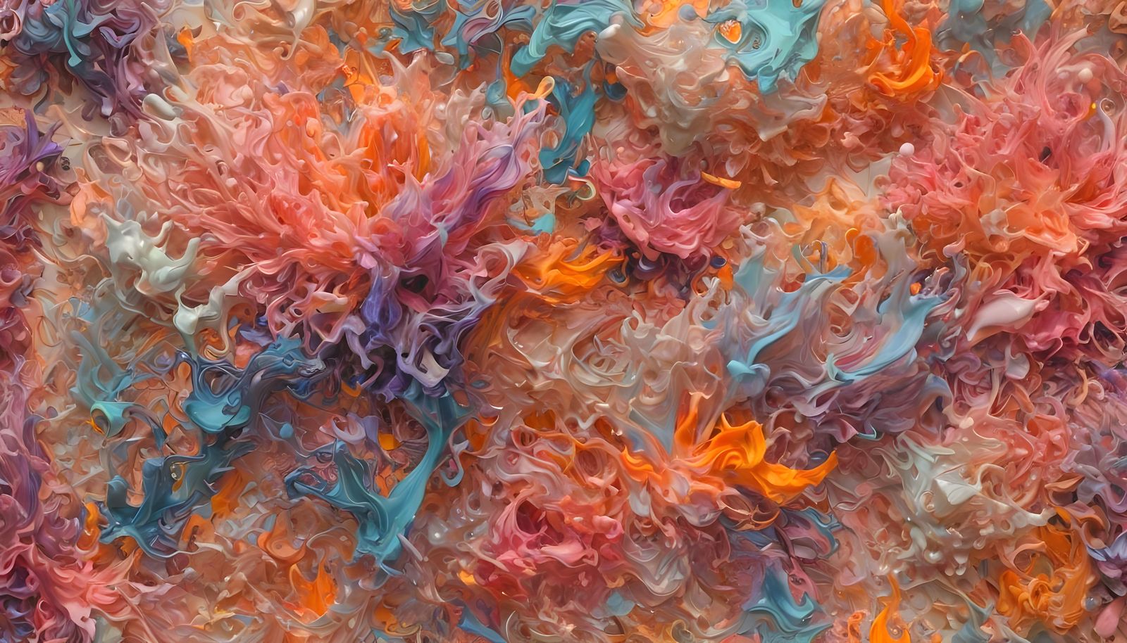 Calligraphic Fire Sculptures in Impasto Style