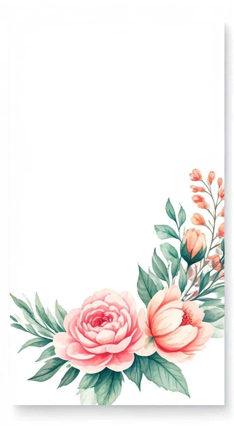 Whimsical Watercolor Invitation in Delicate Floral Style