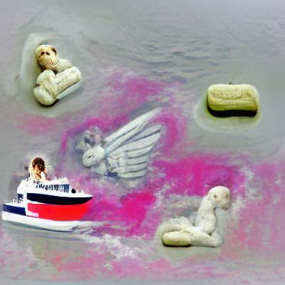 Ethereal Angel on Decaying Boat