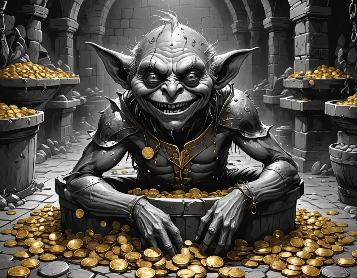 Goblin in Gold: A Medieval Fantasy Sketch