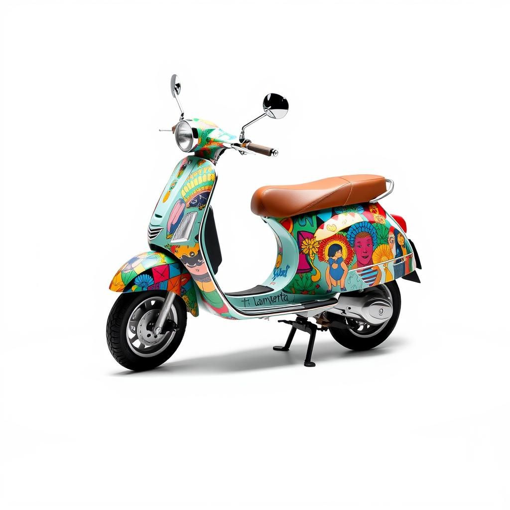 Lambretta wrapped in "connie constance" artwork