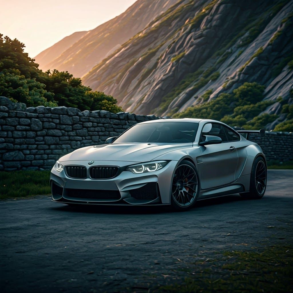 Sleek Futuristic BMW Conquers Misty Mountain Road