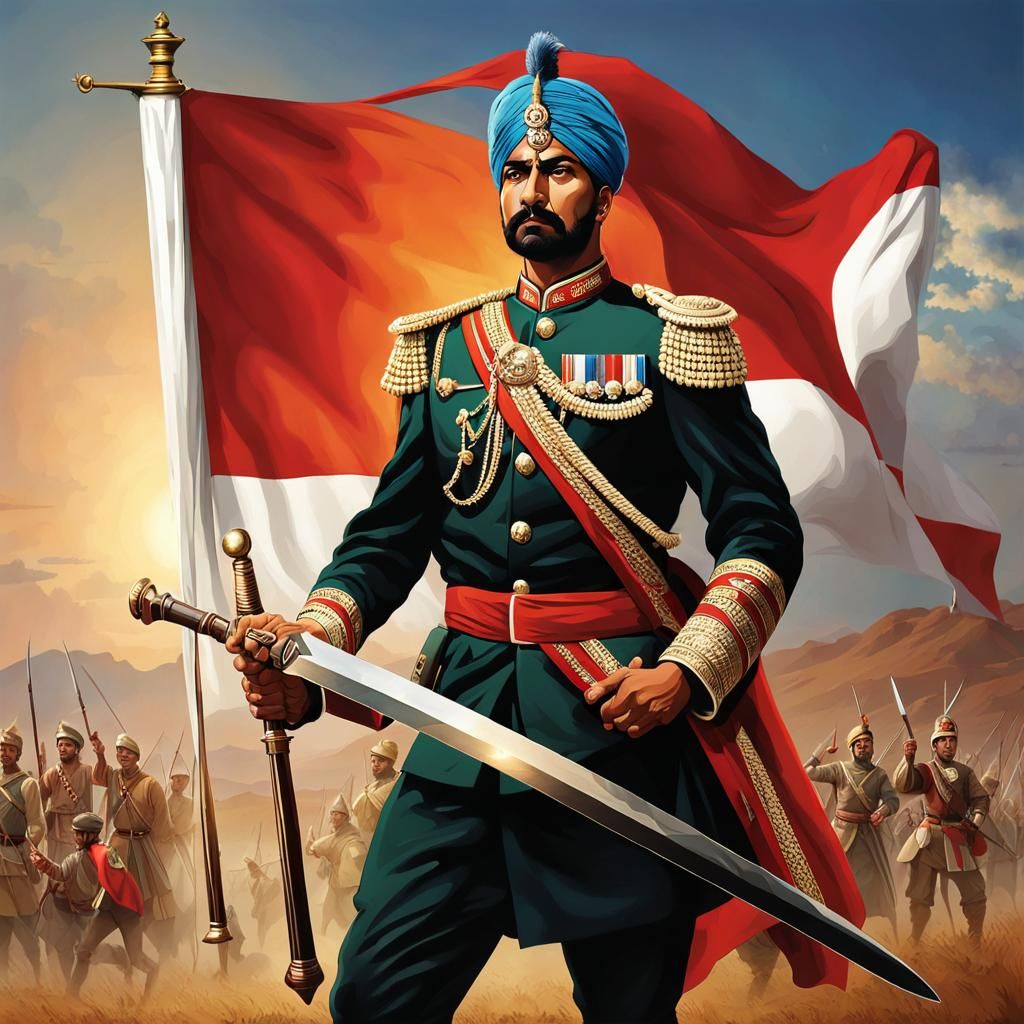 Indian Soldier with Sword: A Historical Depiction