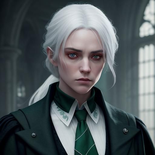 Hogwarts Student with Slytherin Pride, Fantasy Portrait