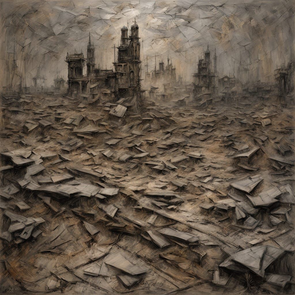 Monumental Artwork Evoking History in Earthy Tones