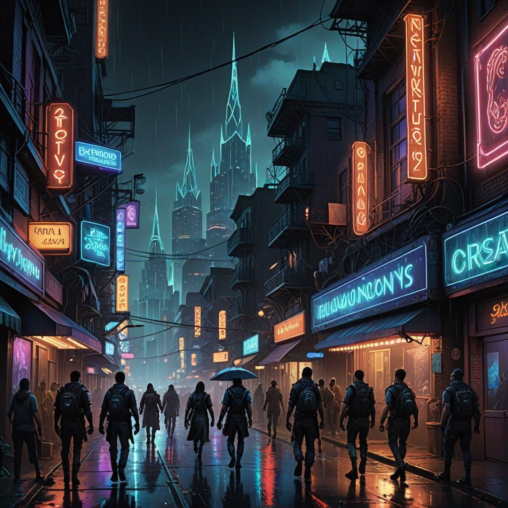 Cyberpunk New Orleans 2050 Digital Painting