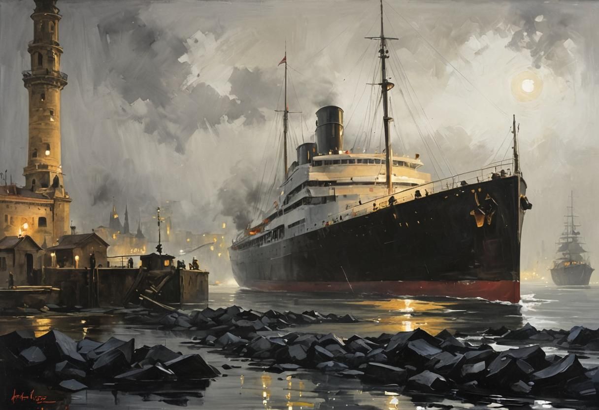 Mysterious Noir Night Painting