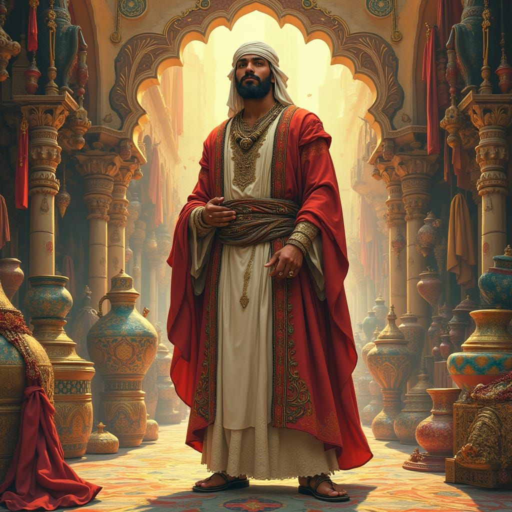 Ali Baba in Art Nouveau Cyberpunk Style