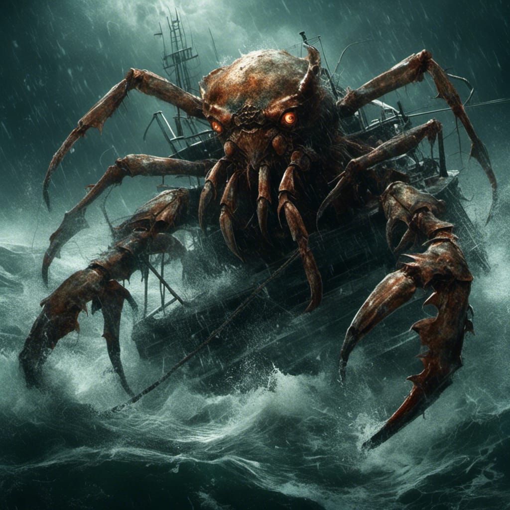 Crab Fisherman Battles Sea Monsters in Storm