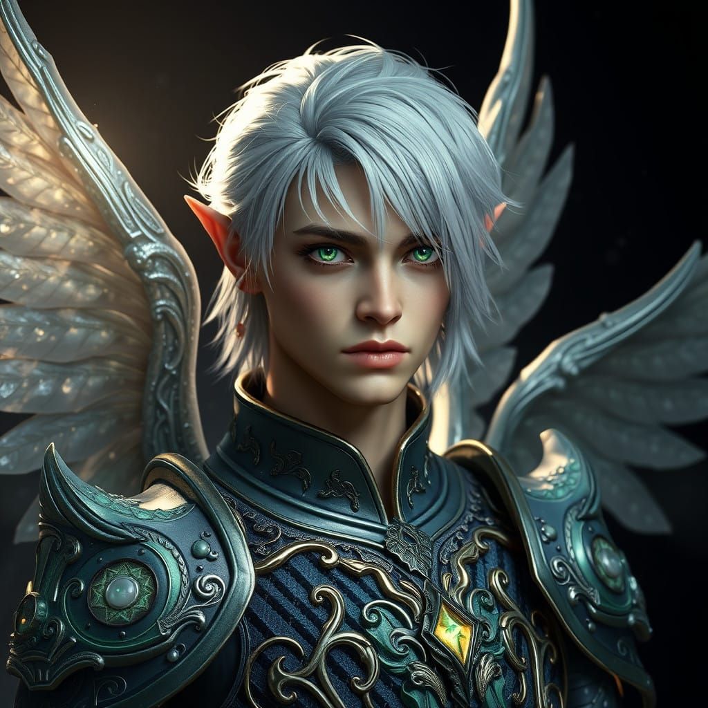 Ethereal Elven Warrior in Gothic Armor