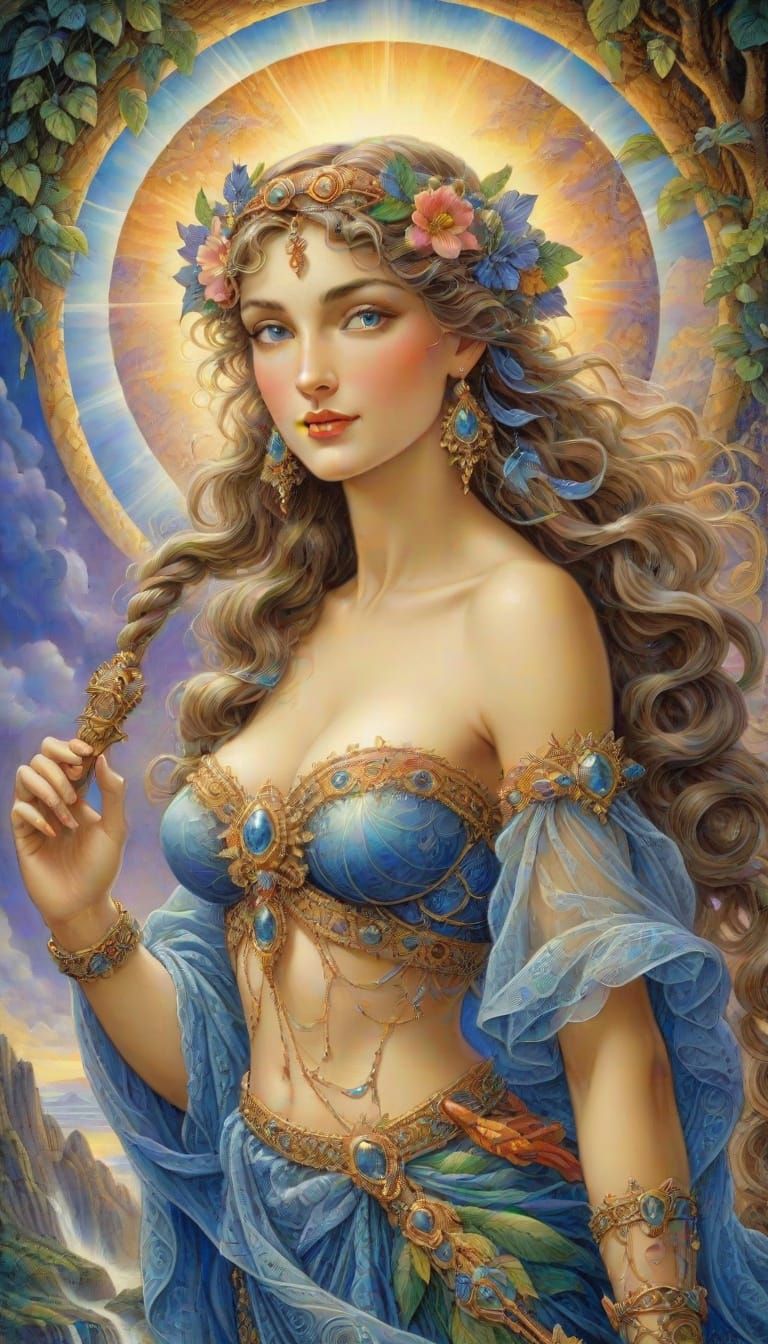 Heroine in Dreamscape, Inspired by Visionary Art