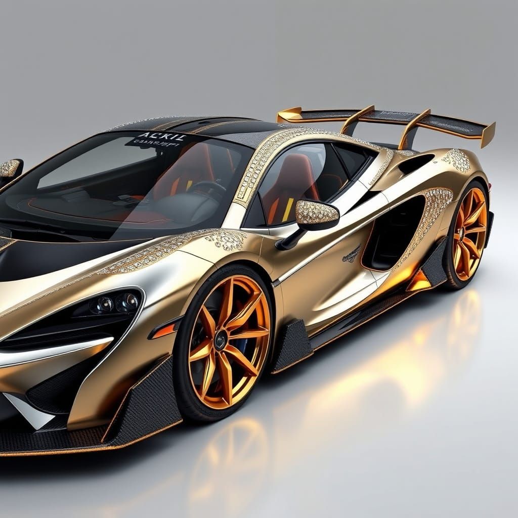 Luxury McLaren Showcased in Opulent Diamond and Gold