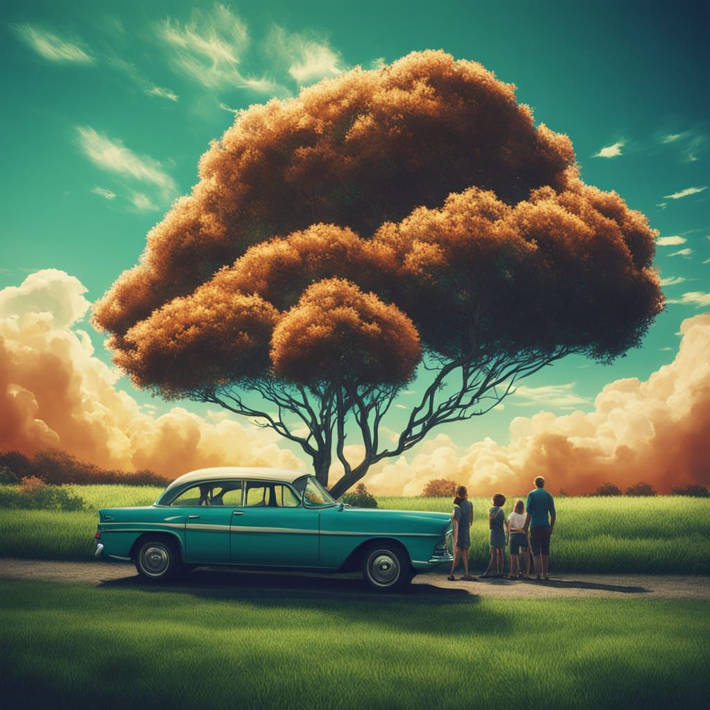 People Unite Under Blue Sky: A Cinematic Still