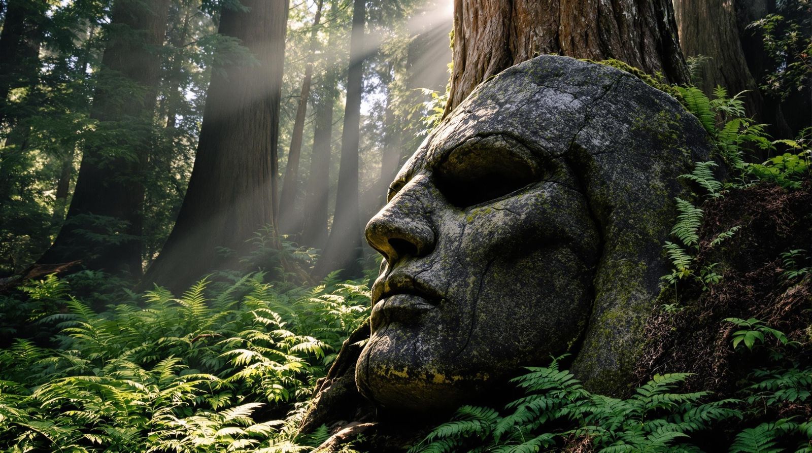 Ancient Gothic King Surrounded by Redwood Forest