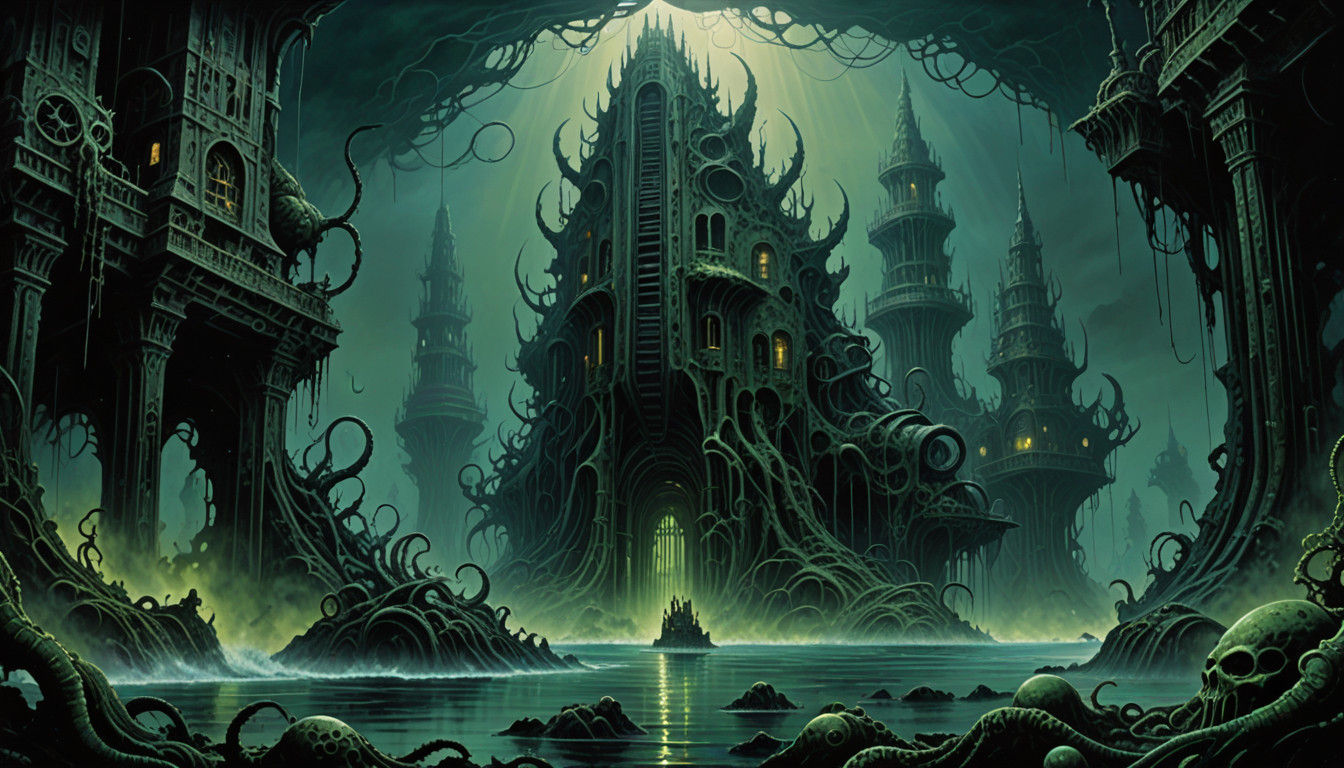 Ethereal City of Horror Emerges from Ocean Depths
