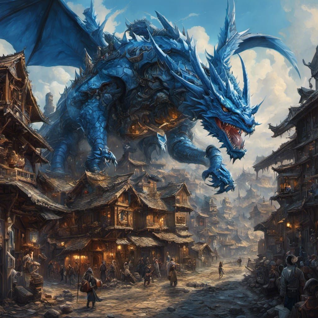 Mecha Dragon's Punk Attack: Epic Photorealistic Painting