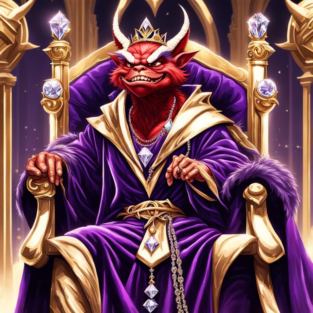 Gremlin King on Throne with Viper Staff