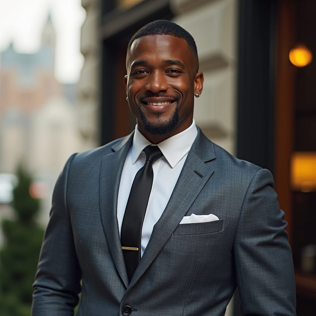 Confident Gentleman in Urban Sophistication