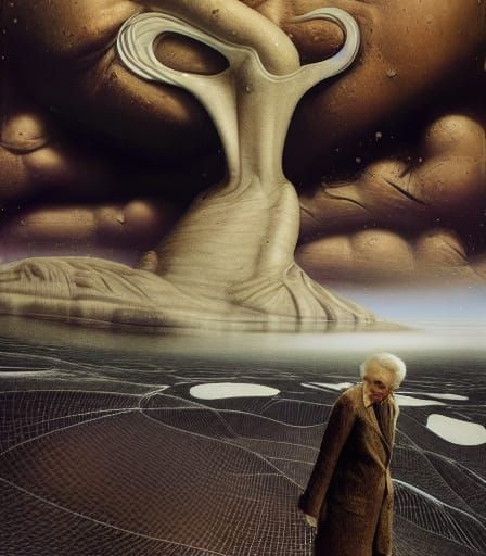 Surreal Metamorphosis: Elderly Human to Swan