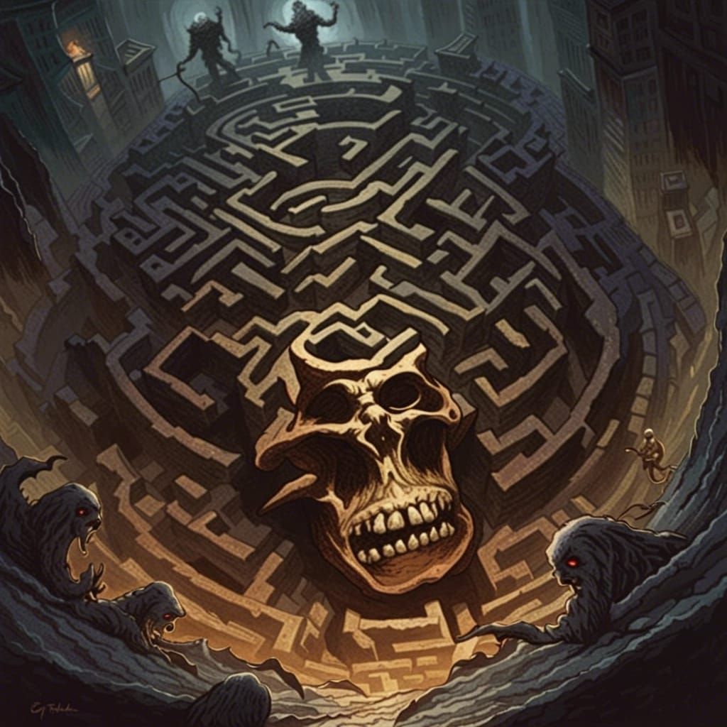 Sinister Maze of Death in Fantasy Art Style