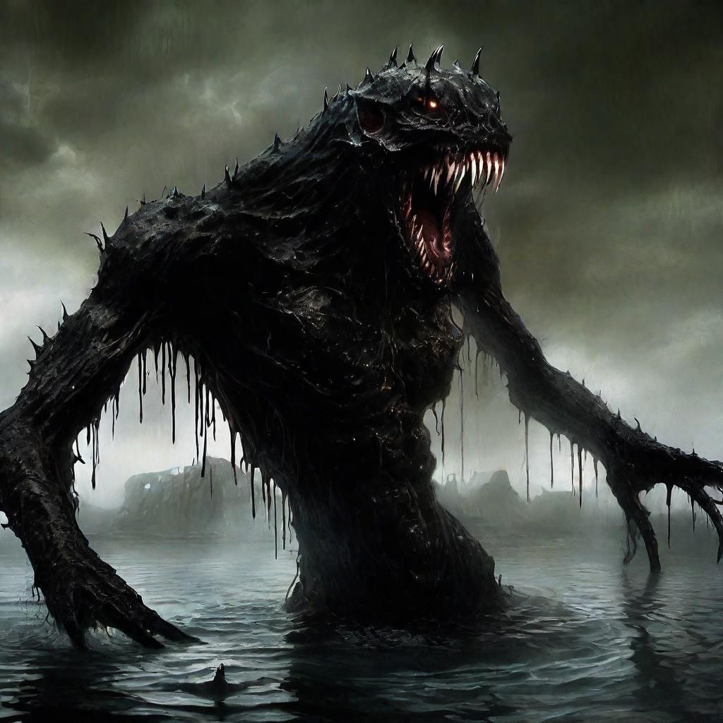 Surreal Humanoid Emerges from Primordial Ooze