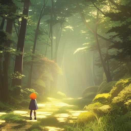 Enchanted Forest Path in Anime Style