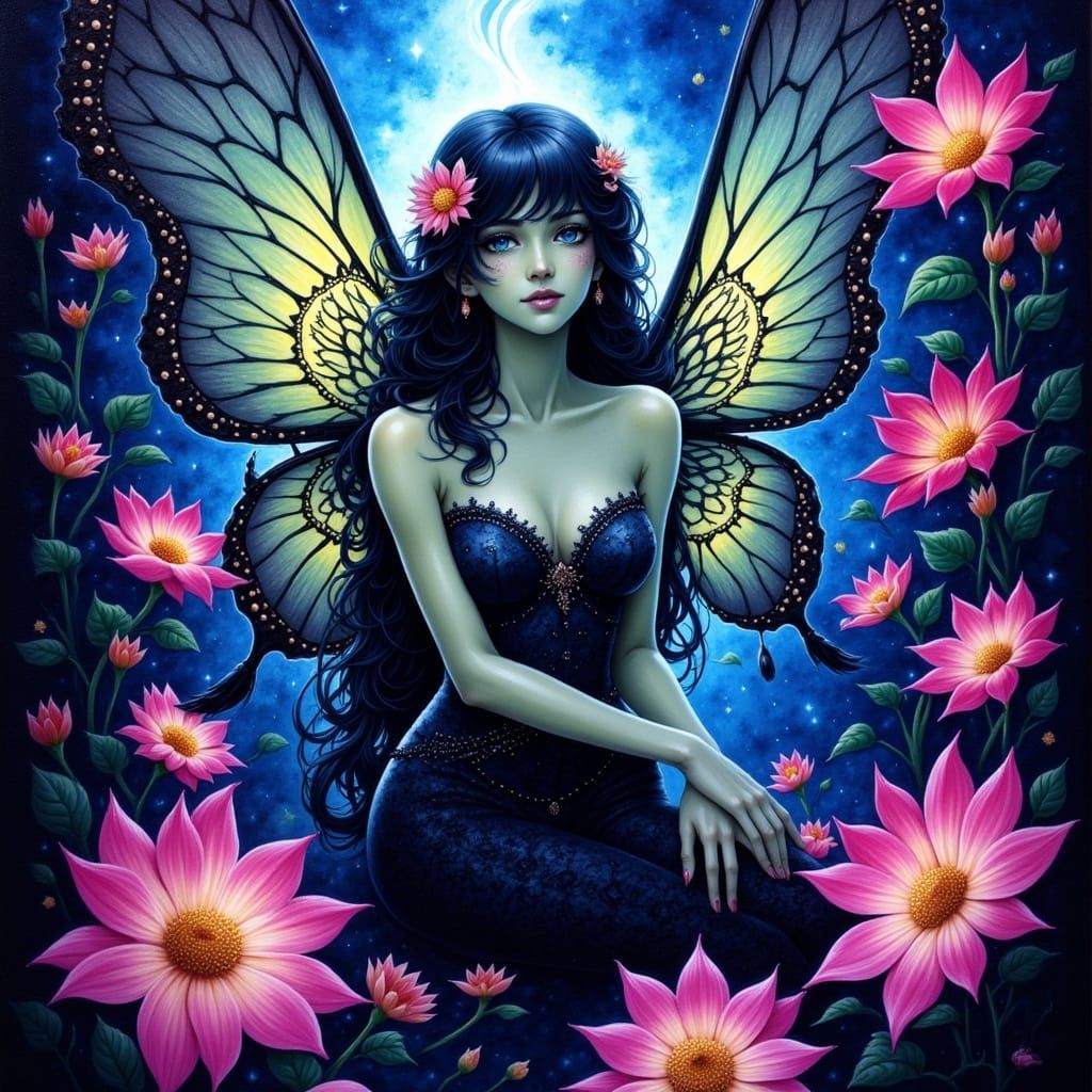Mystical Fairy Goddess in Cosmic Dreamscapes