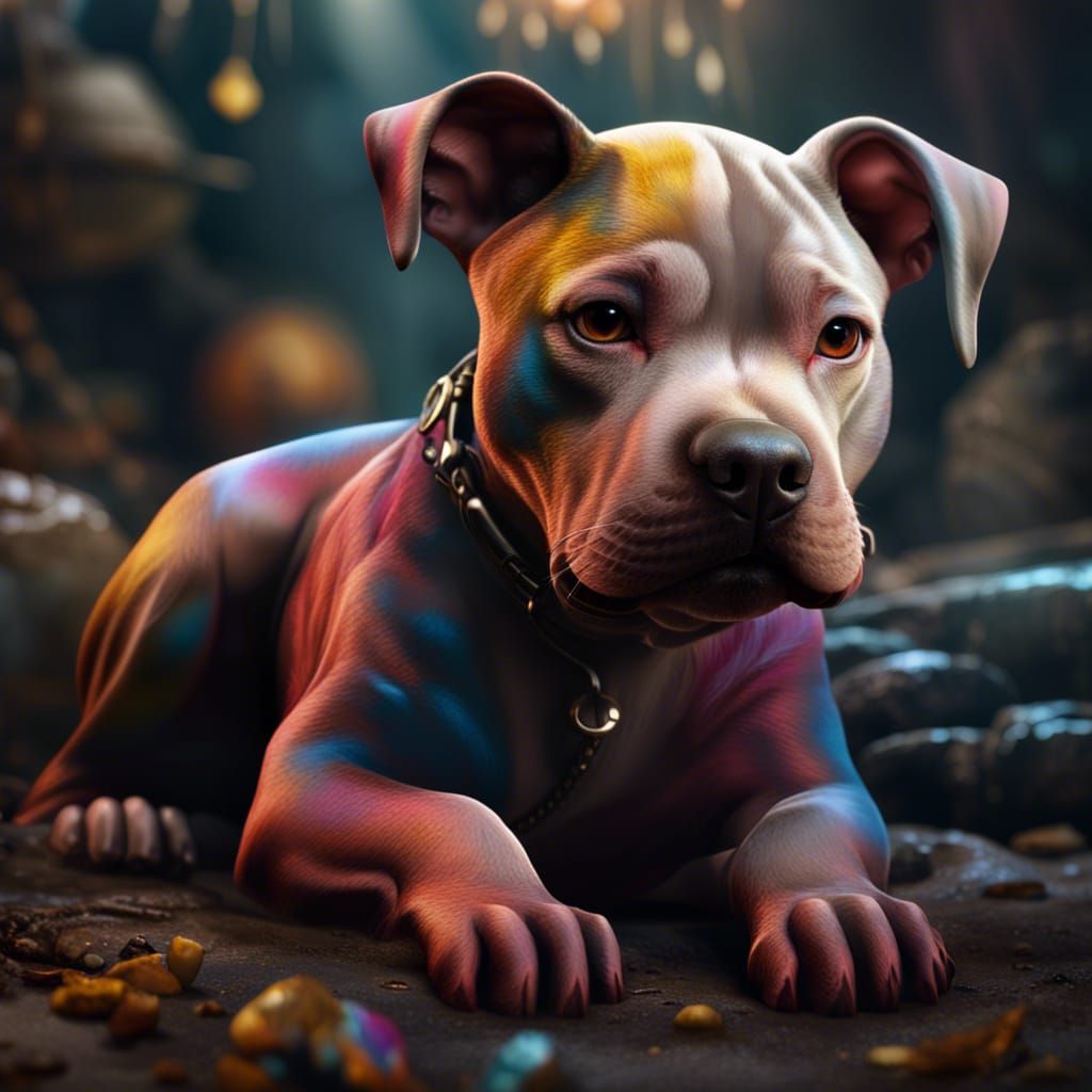 Brendel Pit Bull Puppy: Detailed Matte Painting