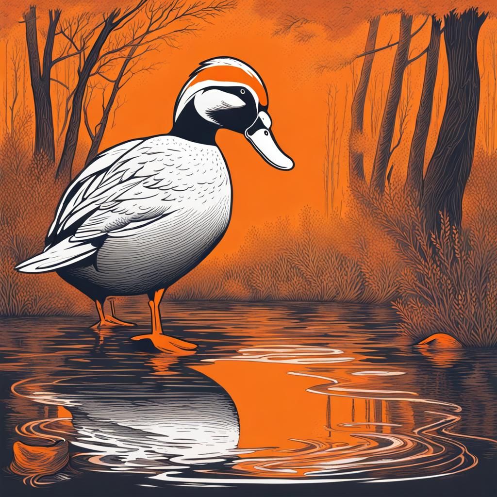 Mysterious Orange Duck: An AI Interpretation
