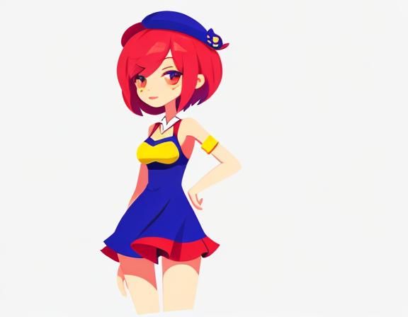 Cute European Girl Character Design in Cheerful Style